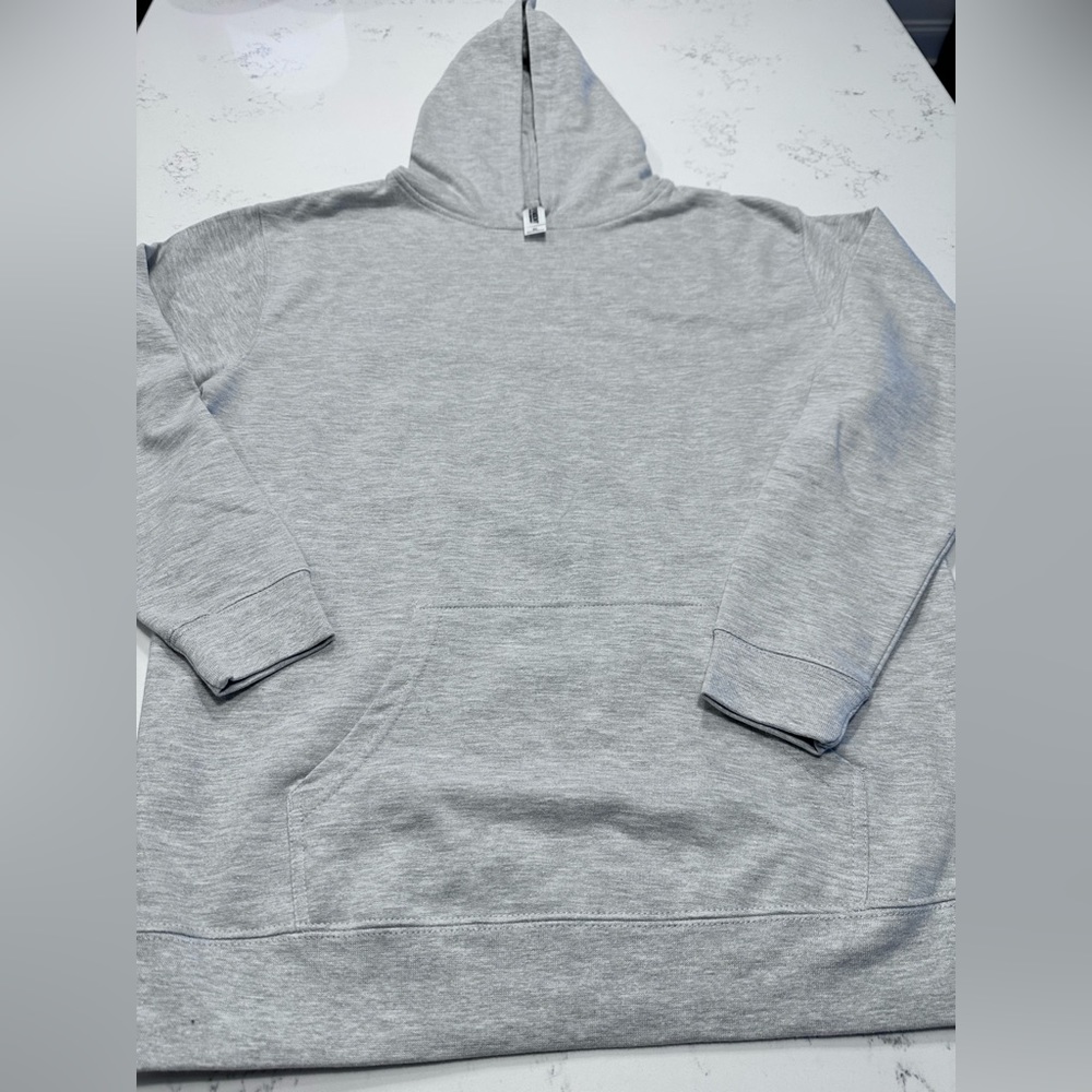 Independent trading company Oversized basic gray hooded sweatshirt - Picture 2 of 6